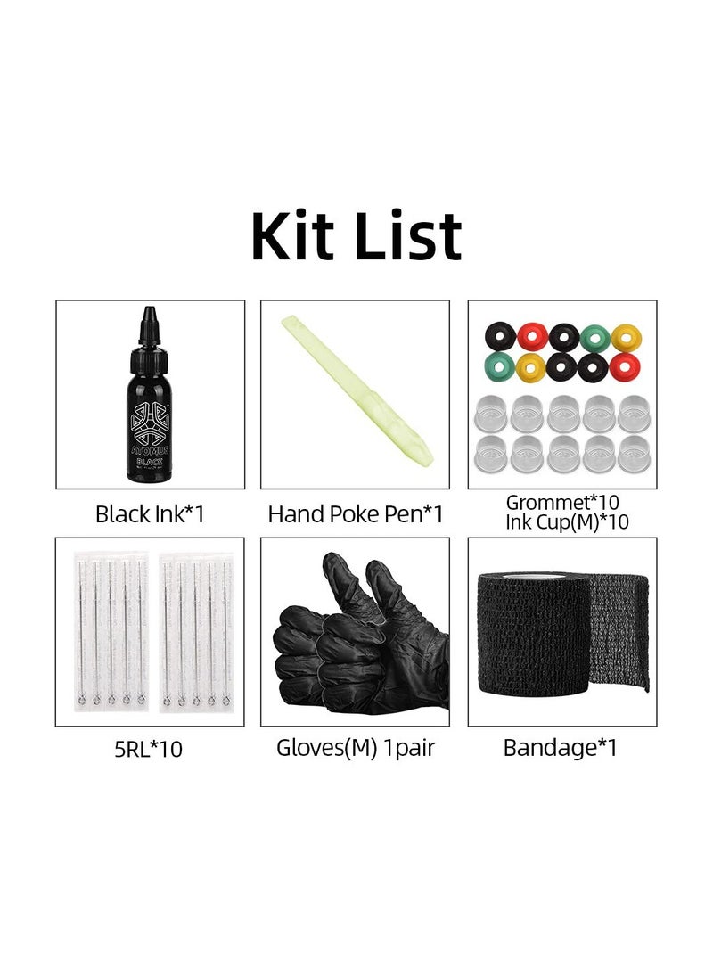 SYOSI - Tattoo Kit with Pen For Beginners Beginner Tattoo Kit Tattoo Bandage Tattoo Grommets Black Tattoo Ink All-in-one Tattoo Kit Tattoo Pen Kit Tattoo Needle Set for Tattoo Artist Tattoo Beginner - Image 1