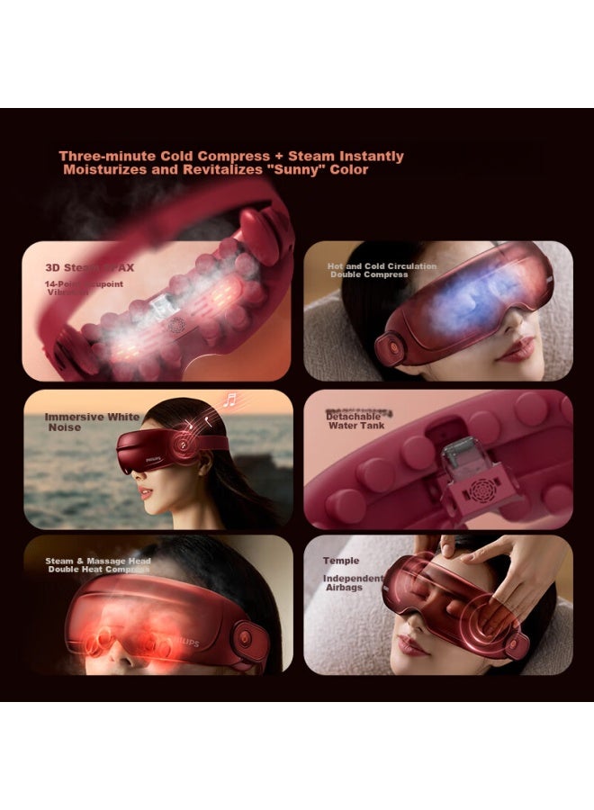 Philips Philips Eye Massager Steam Eye Mask Hot Compress Eye Massager For Eye Care, Gift For Elderly, Men, Women, Mom, Birthday, Holiday 5204e  - Image 2