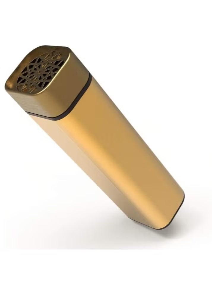 بخور كهربائي قابل لإعادة الشحن بمنفذ USB للاستخدام المنزلي والملابس ومبخرة يدوية من البلاستيك، أسود/ذهبي - Image 1