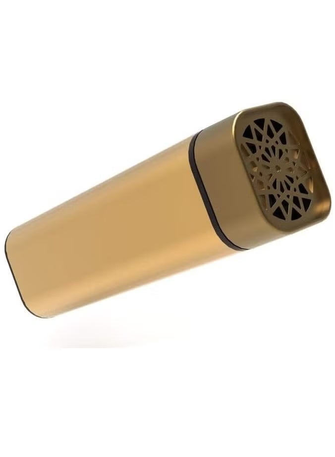 بخور كهربائي قابل لإعادة الشحن بمنفذ USB للاستخدام المنزلي والملابس ومبخرة يدوية من البلاستيك، أسود/ذهبي - Image 2