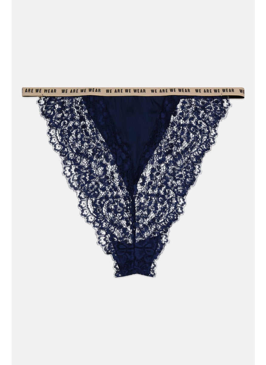 Women Brand Logo Lace Trim Brief, Navy - pzsku/ZFB1667B7891841C1E95EZ/45/_/1727187771/e21229e2-e52d-42f4-bcc8-7fb9401fd506