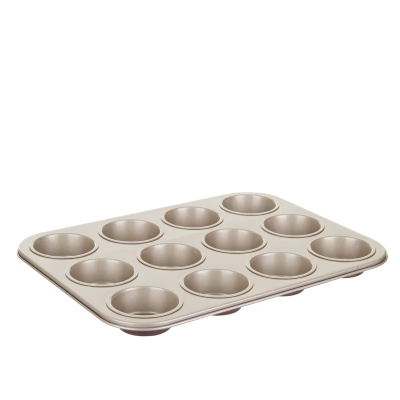 Simply Kitchen  CHAMPAGNE 12-CUP MUFFIN PAN-35.5X27CM BROWN  | Best Price UAE