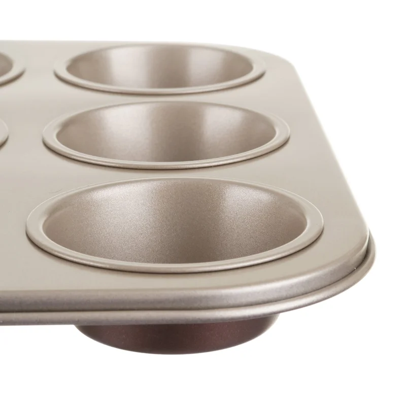 Simply Kitchen  CHAMPAGNE 12-CUP MUFFIN PAN-35.5X27CM BROWN  | Best Price UAE
