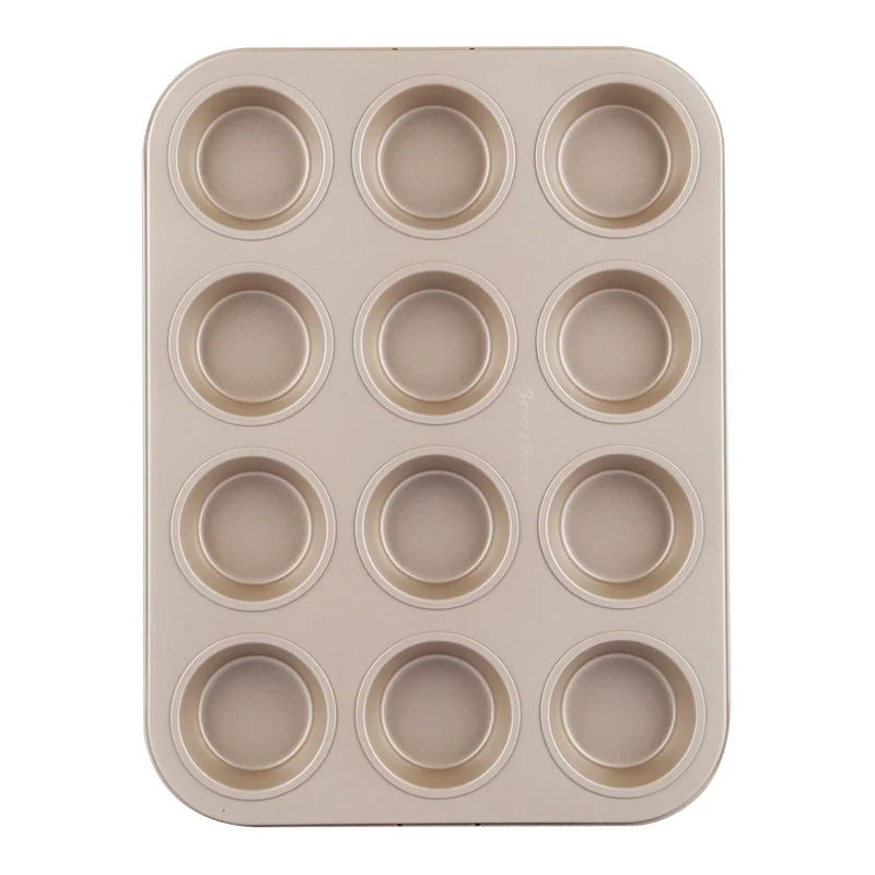 Simply Kitchen CHAMPAGNE 12-CUP MUFFIN PAN-35.5X27CM BROWN
