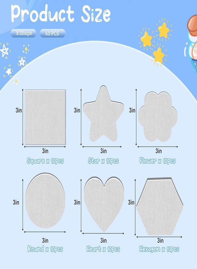 ZhouBoat 60 Pcs Magnetic Canvas Panel Mini Canvas Boards for Painting 3 Inch Small Canvases Bulk Mini Canvases DIY Decorative Magnets Painting Crafts for Fridge Locker Home Office Decor (Mixed Styles) - Image 2