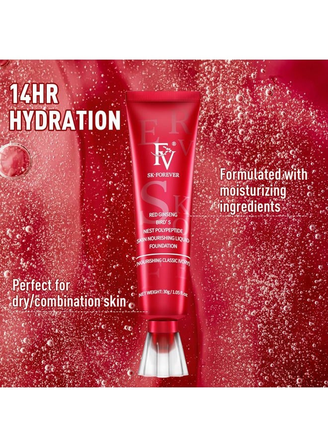 FV Waterproof Dewy Foundation - Lightweight, Medium Coverage, Long Lasting Liquid With Natural Finish - Hydrating for Dry/Combination Skin, 30g, Nourishing Ivory - Image 3