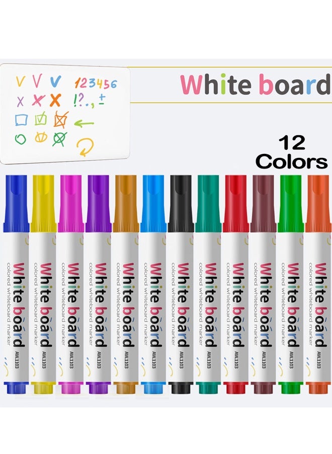 YIHUI 12 Colors Whiteboard Markers Set｜Easy to erase｜smooth writing, drawing｜For office, art - Image 1