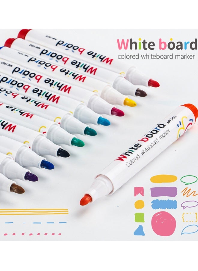 YIHUI 12 Colors Whiteboard Markers Set｜Easy to erase｜smooth writing, drawing｜For office, art - Image 3