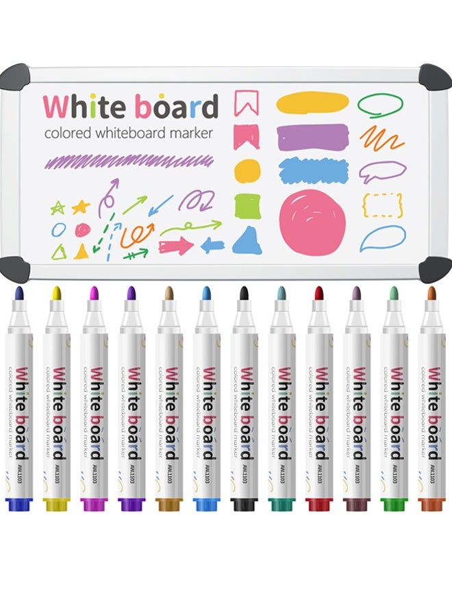 YIHUI 12 Colors Whiteboard Markers Set｜Easy to erase｜smooth writing, drawing｜For office, art - Image 5