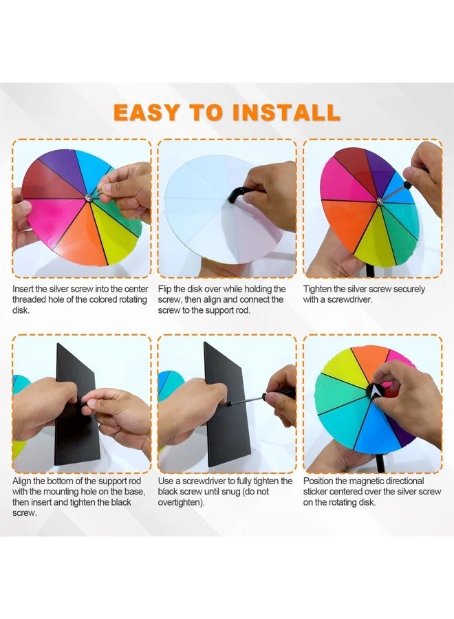 ShebSheb Prize Wheel 8-Inch Dry Erase Spinning Wheel – All-Metal Tabletop Roulette Wheel for Party, Birthday, Wedding, Christmas, New Year, Graduation, and Carnival Games - Image 4