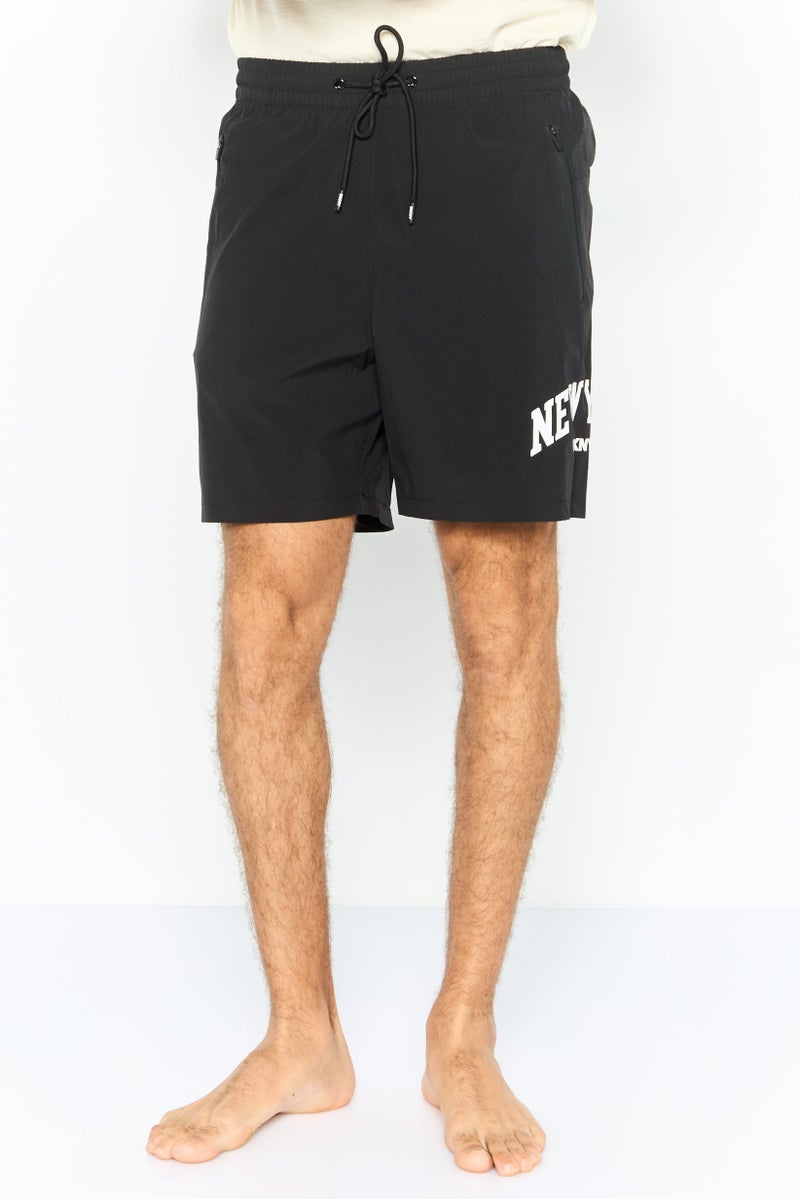 DKNY Men Brand Logo Board Shorts, Black - Image 1