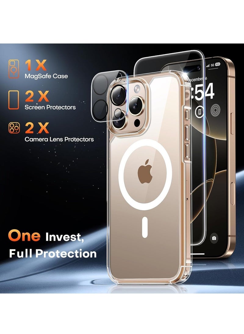 JAJEEK "Magnetic Case Compatible with iPhone 16 Pro – Anti-Yellowing Clear Case with MagSafe Compatibility, Includes 2-Pack Screen and Camera Protectors" - Image 5