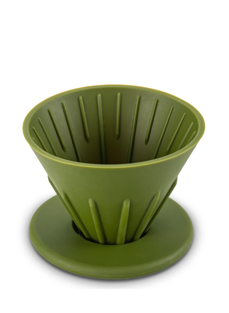 SYOSI Pour Over Coffee Dripper, Reusable Silicone Coffee Drippers, Portable Coffee Dripper Filter, Collapsible Cone Coffee Filters Holder, Coffee Accessory for Home Outdoor Camping Travel (Green) - Image 1