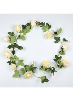 Generic 1 x 5 pcs Large 10-Head Rose Artificial Vine Garland White 
