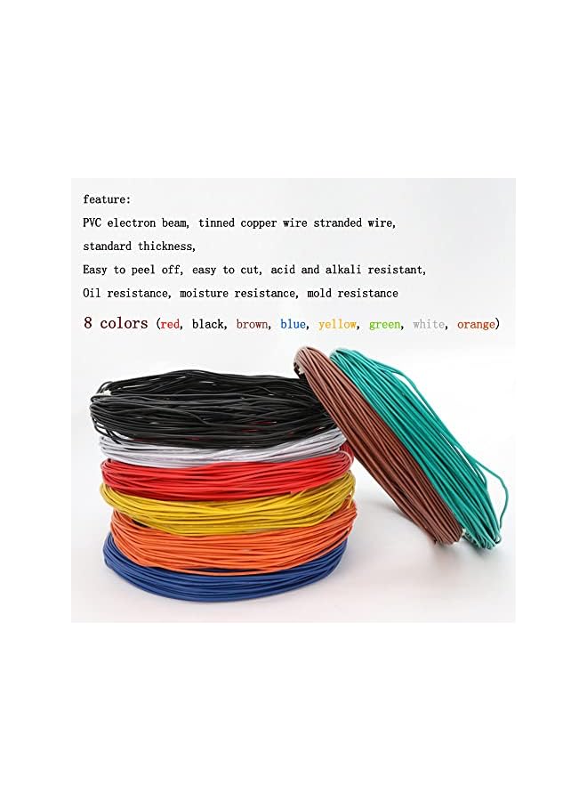 The Bros UL1007 18AWG Electronic Wire Solid Copper Tinned Hookup Wire Electronic Equipment Electrical Wiring Kit DIY Electronics Including Tools <16.5ft X 8 Colors> - Image 2