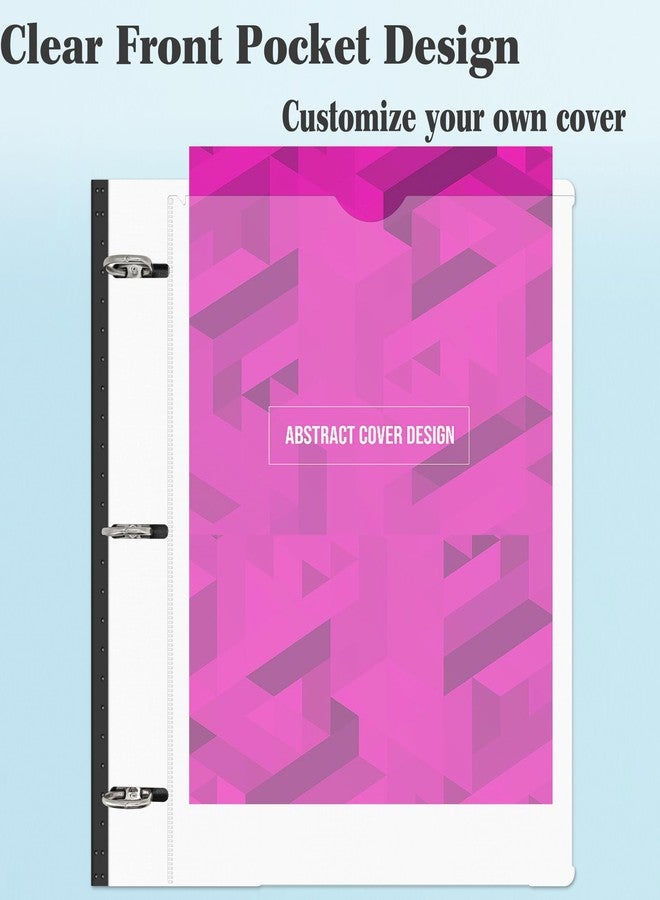 INFUN All-in-one Telescoping Binder Notebook, Refillable 3 Ring Notebook Binder with 1 Plastic Movable Pocket Folder,5 Plastic Subject dividers and Graph Paper and College Ruled Paper-White - Image 5