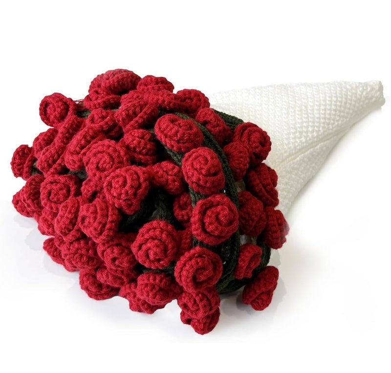 VRB Dec باقة زهور كروشيه صناعية بقطر 60 سم / باقة زهور صناعية / باقة زهور كروشيه / زهور كروشيه / هدية باقة زهور للفتيات لتزيين المنزل، الهدايا، إلخ. (تصميم 10) - Image 2