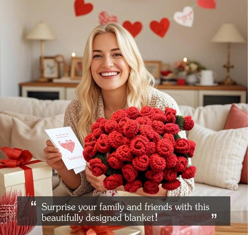 VRB Dec باقة زهور كروشيه صناعية بقطر 60 سم / باقة زهور صناعية / باقة زهور كروشيه / زهور كروشيه / هدية باقة زهور للفتيات لتزيين المنزل، الهدايا، إلخ. (تصميم 10) - Image 3