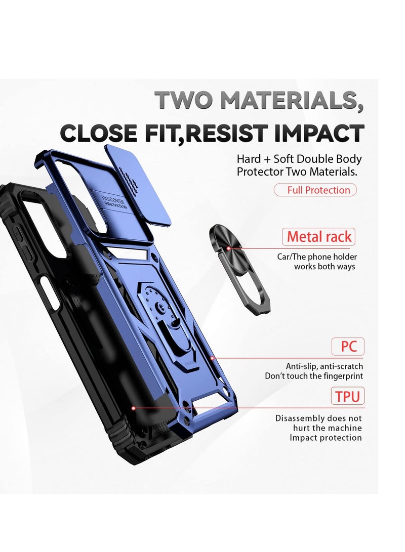 Excefore for Galaxy A14 5G Phone Case, Military Grade Shockproof Cover, Full Body Protection Hard Phone Cases, 16ft.Drop Tested Cover, with Camera Cover and Magnetic Kickstand, for A14 5G (Blue) - Image 4