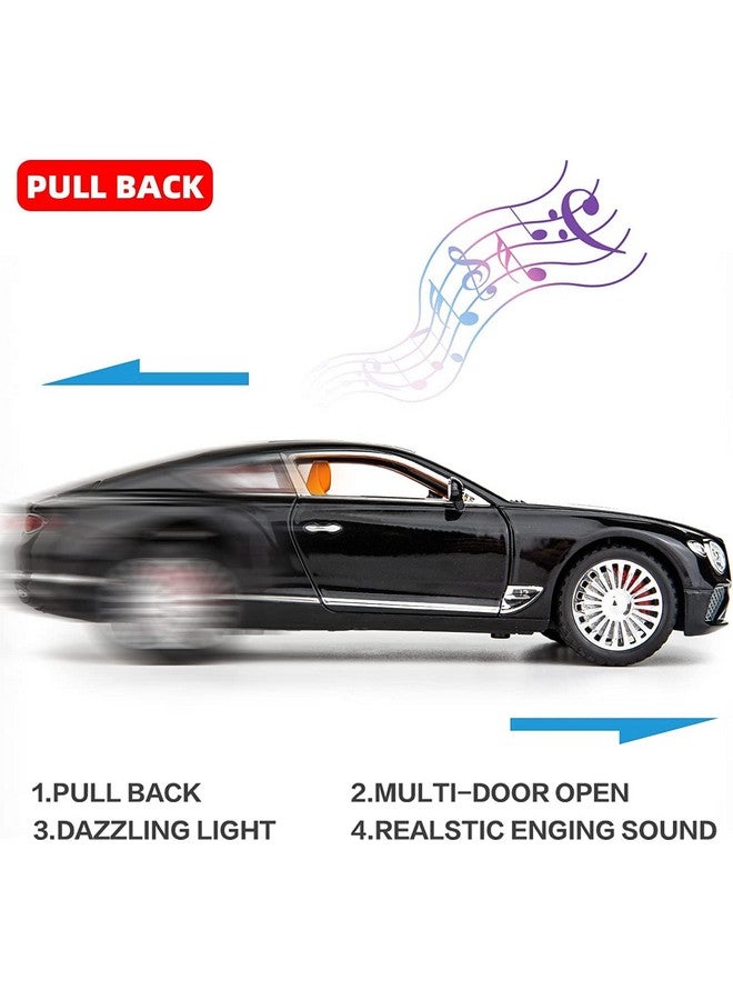 LONGMIRE Metal Pull Back Diecast Car Pull Back Car Model with Sound Light Boys Gifts Toys for Kids Pack of 1, Multicolor (Bentley Continental GT) - Image 4