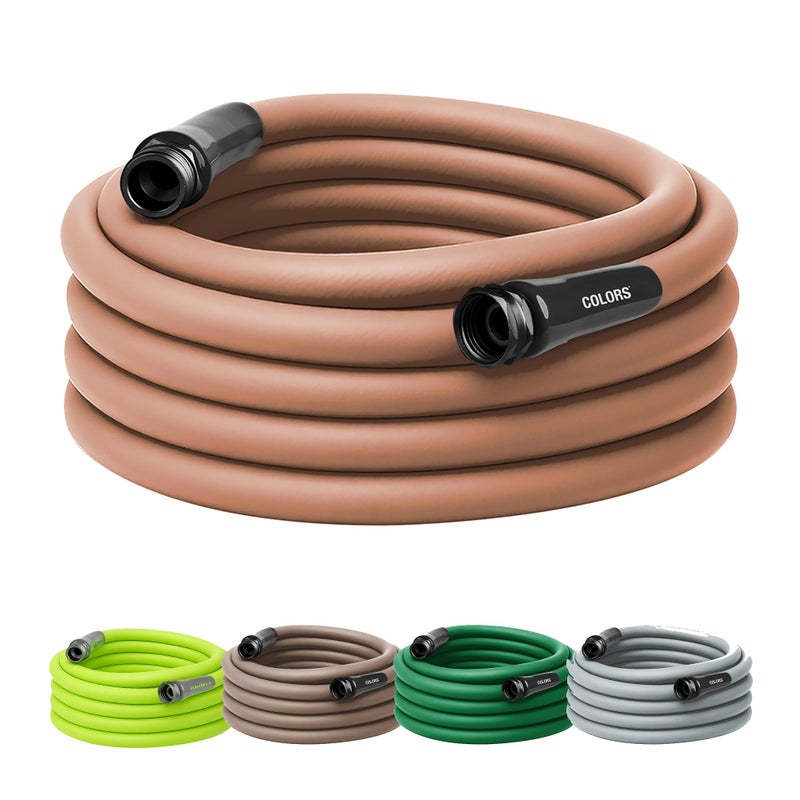 Flexzilla Colors Garden Hose 5/8 in. x 50 ft., Lightweight All-Weather Water Hose, Durable and Flexible, Leak-Free Connections, Red Clay - Image 1
