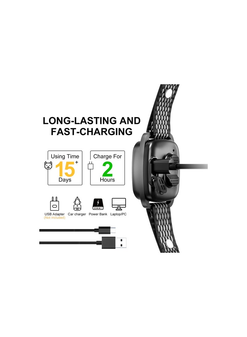 Rechargeable No Shock Bark Collar for Small/Medium Dogs - Smart Anti-Barking Device with 6 Adjustable Sensitivity Levels, Beep & Vibration Modes (1 Pack)  - Image 3