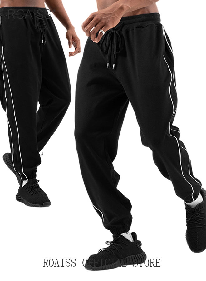 رويس بنطلون رياضي رجالي رياضة ترفيهية نحيف خياطة بسيط وحزام مطاطي الربيع والخريف - Image 1