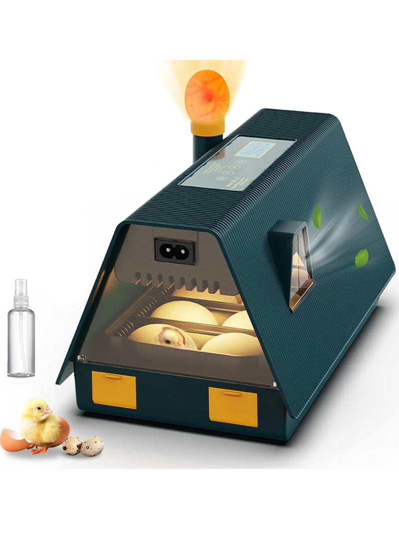 Premium Egg Incubator, Automatic Egg Hatching Incubator, 10 Eggs Poultry Hatcher with Automatic Temperature Control for Hatching, Chicken, Duck, Goose, Quail, Bird Eggs (Green) - Image 1
