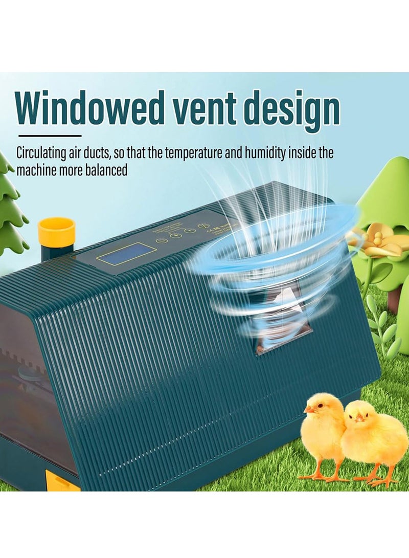 Premium Egg Incubator, Automatic Egg Hatching Incubator, 10 Eggs Poultry Hatcher with Automatic Temperature Control for Hatching, Chicken, Duck, Goose, Quail, Bird Eggs (Green) - Image 5