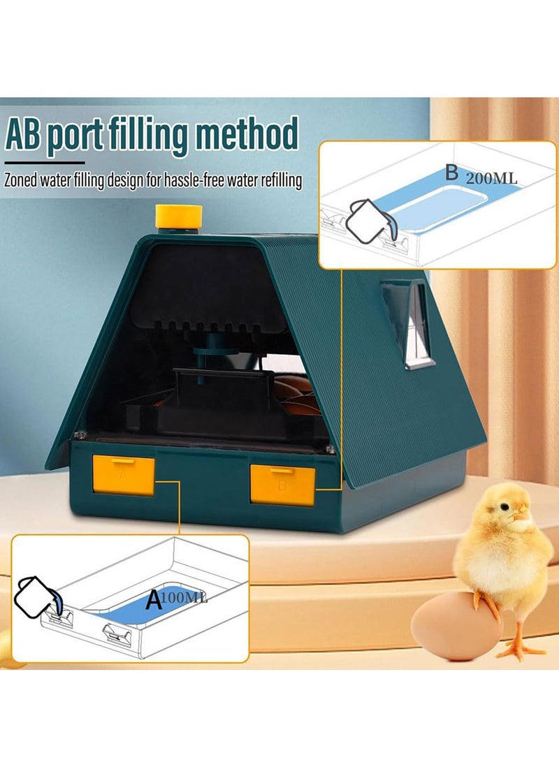 Premium Egg Incubator, Automatic Egg Hatching Incubator, 10 Eggs Poultry Hatcher with Automatic Temperature Control for Hatching, Chicken, Duck, Goose, Quail, Bird Eggs (Green) - Image 4
