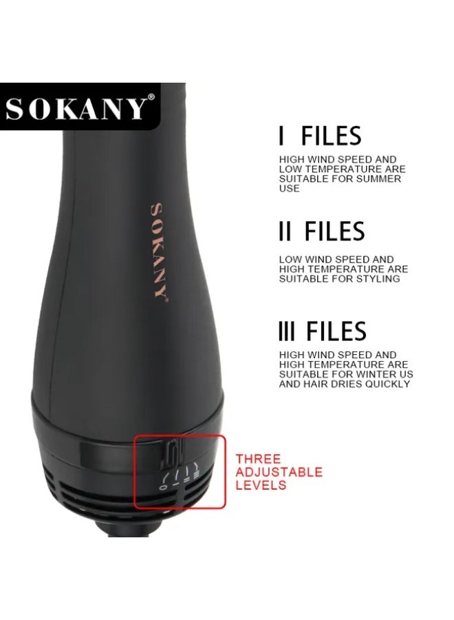 Sokany 2-in-1 Hair Dryer Brush Comb, 1200W, Suitable for all hair types (coarse, curly, and fine), Eliminates frizz. Model SK-15049 - Image 3