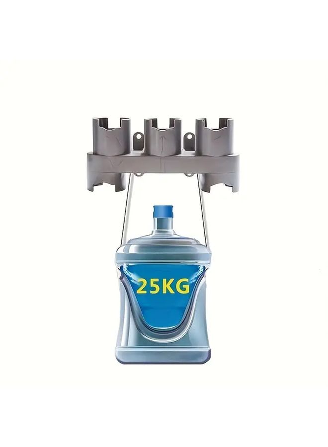 Grey Wall Mount Bracket for Vacuum Cleaners Space Saving Storage Rack with Hooks - Image 2