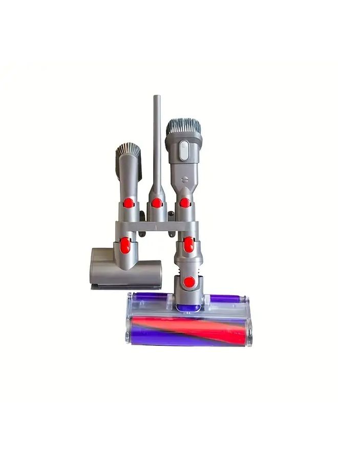 Grey Wall Mount Bracket for Vacuum Cleaners Space Saving Storage Rack with Hooks - Image 5