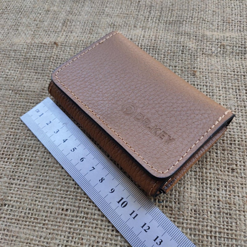 Dr.Key Leather Business Card Case wallet Holder for Men & Women 5008 (granulated camel) - Image 2