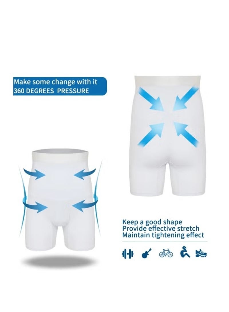 Bukela Men's White High-Waisted Shorts that Compress the Thigh and Abdomen - Image 2