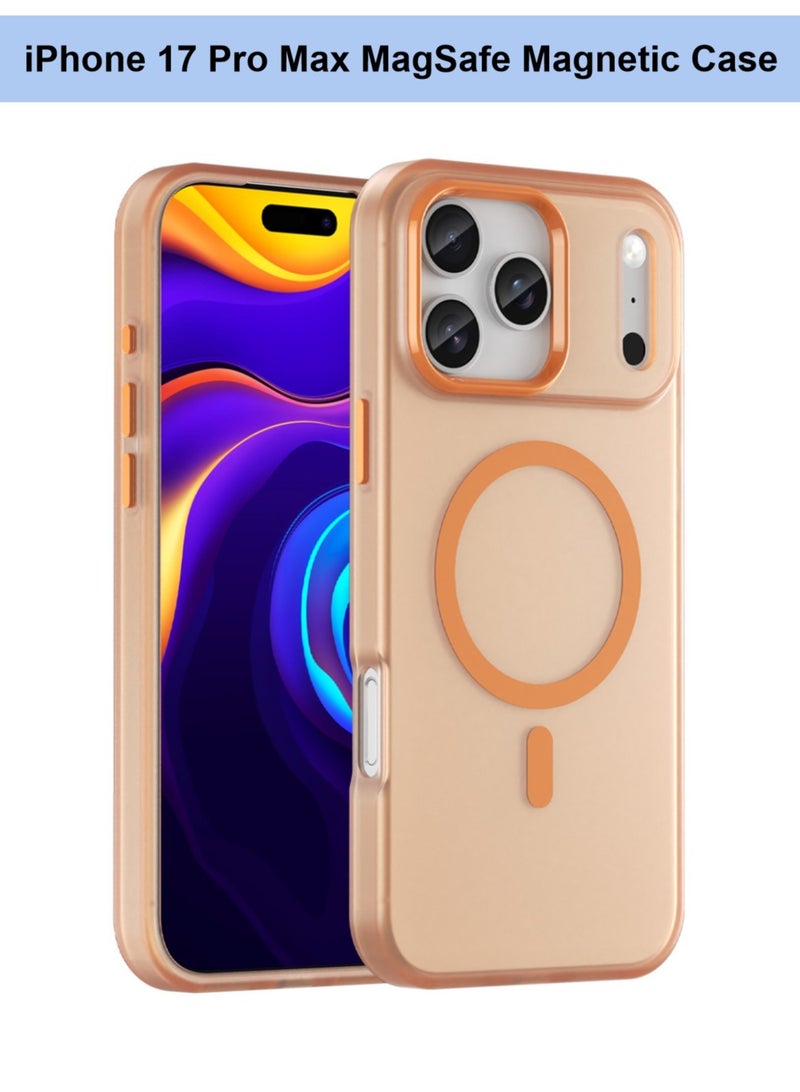 Abania iPhone 17 Pro Max Case MagSafe Magnetic Phone Case Translucent Brushed Matte Orange Case Military Grade Shockproof Anti Fingerprint Slim iPhone Cover for Apple iPhone 17 Pro Max - Image 1