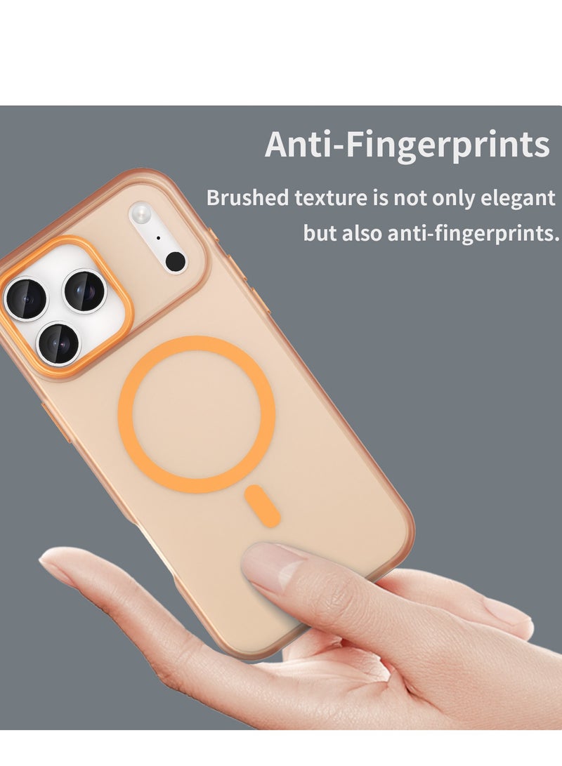Abania iPhone 17 Pro Max Case MagSafe Magnetic Phone Case Translucent Brushed Matte Orange Case Military Grade Shockproof Anti Fingerprint Slim iPhone Cover for Apple iPhone 17 Pro Max - Image 4