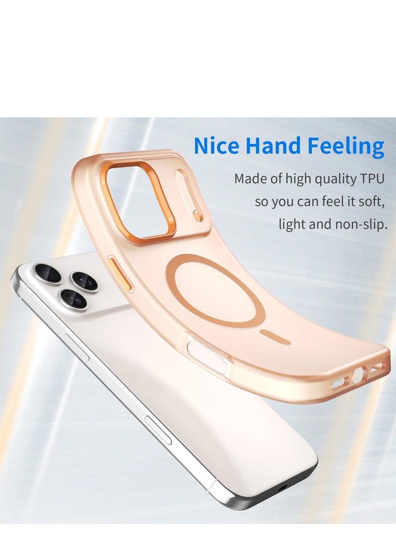 Abania iPhone 17 Pro Max Case MagSafe Magnetic Phone Case Translucent Brushed Matte Orange Case Military Grade Shockproof Anti Fingerprint Slim iPhone Cover for Apple iPhone 17 Pro Max - Image 3
