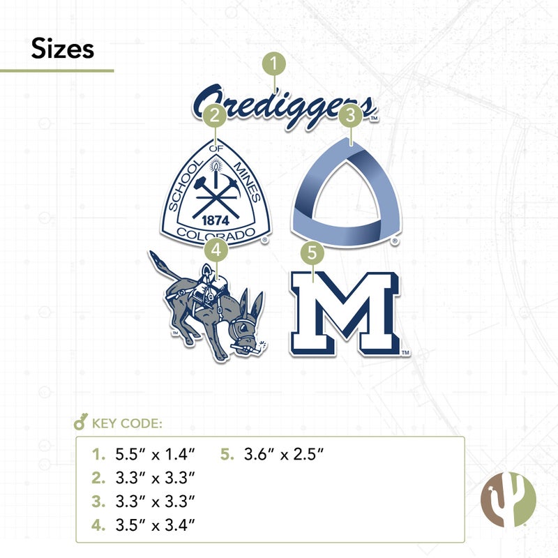 Desert Cactus Colorado School of Mines Sticker Orediggers Sticker Vinyl Decals Laptop Water Bottle Car Scrapbook Sheet T2 (Type 2) - Image 3