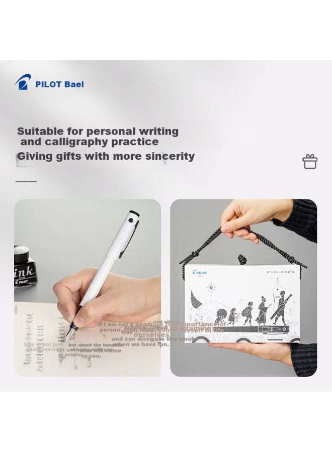 PILOT طقم قلم حبر جاف بايلوت إكسبلورر - قلم توقيع جديد في علبة هدايا مع حبر سلسلة ملاحظات Fpex2Fw F طرف أبيض - Image 2