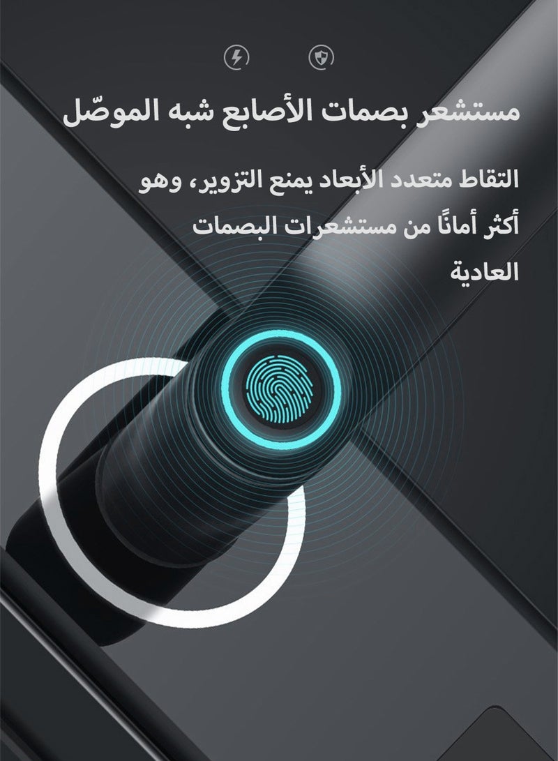 باور قفل باب ذكي يعمل ببصمة الإصبع، قفل باب رقمي بدون مفتاح مزود بلوحة مفاتيح تعمل باللمس، يدعم بطاقات RFID والتحكم عبر التطبيق، وفتح بكلمة مرور، ومصدر طاقة USB للطوارئ، ومقبض قفل، مناسب للمنزل والشقة والفيلا والمكتب والفندق - Image 2