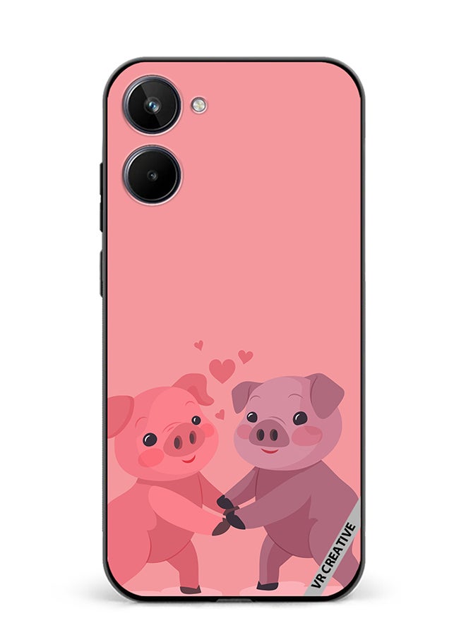 VR CREATIVE Protective Case Cover For Realme 10 Love Pig Design Multicolour - Image 1