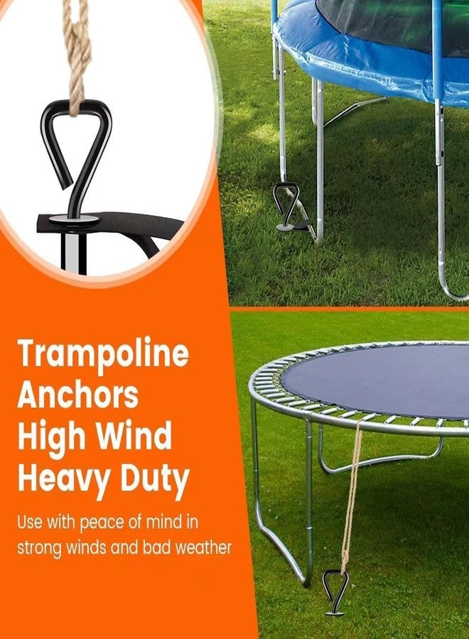Pamofuper Ground Anchors Screw in Trampoline Stakes Tent Stakes Heavy Duty for High Winds, Trampoline Anchors with Straps, Canopies, Carports, Sheds, Swing Sets,Mobile Home 14in Ground Anchors (8 Pack) - Image 2