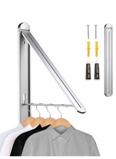 Excefore Retractable Clothes Rack, Stealth Clothes Drying Hangers , Wall Mounted Folding Clothes Hanger Drying Rack for Laundry Room Closet Storage Organization (Sliver)  - Image 1