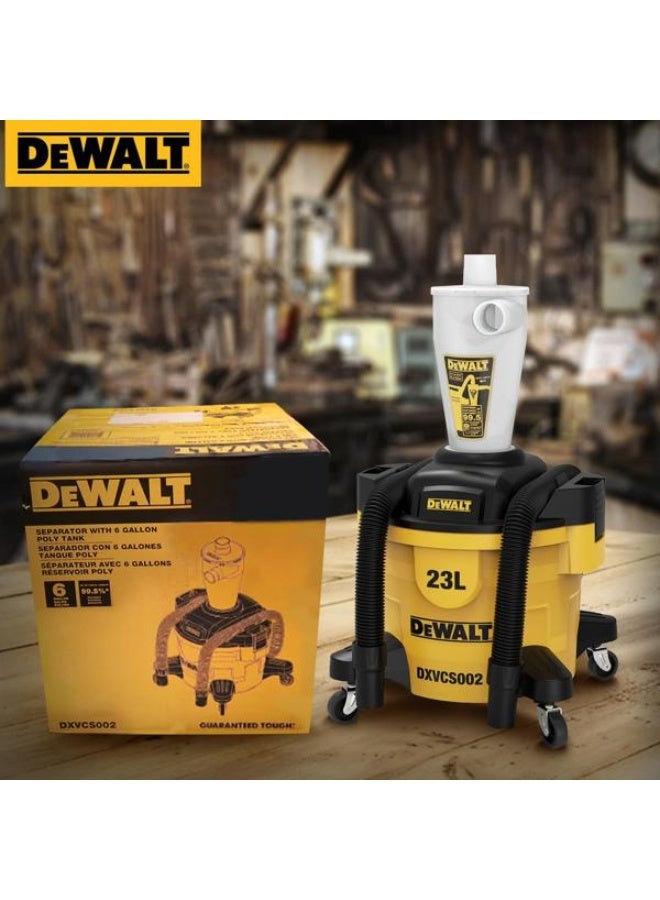 ديوالت مكنسة ديوالت للشفط الجاف والرطب مع فاصل غبار وخزان بولي، باللونين الأصفر والأسود، سعة 23 لتر رقم الموديل: DXVCS002 - Image 2