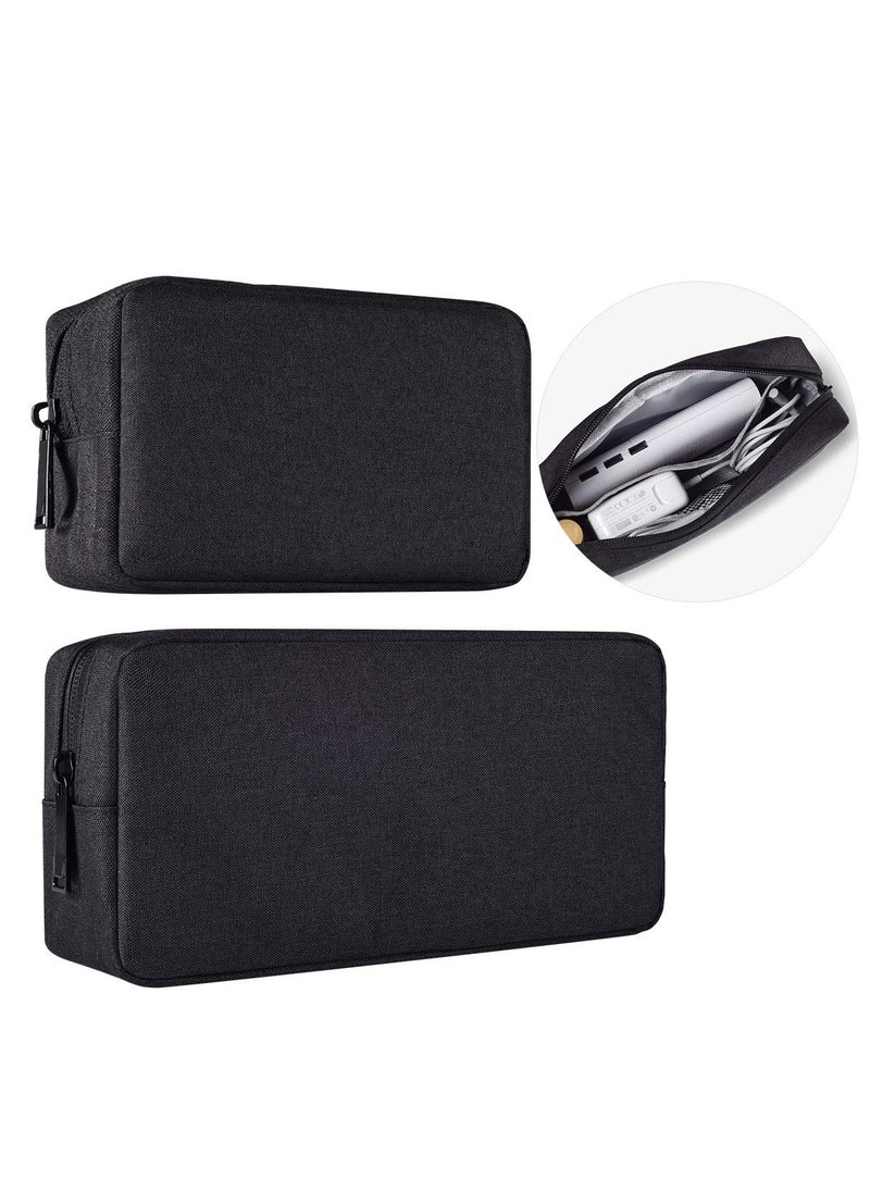 imComor imComor Universal Electronics Accessories Case 2Pack Portable Soft Carrying Case Bag Wire Cable Organizer for Hard Drive Power Adapter Laptop Mouse Cosmetics Kit SmallBigBlack 