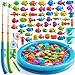 TEMI Magnet Fishing Game for Kids 48 Fish Toys for Kids 35 Bathtub Floating Fishing Pole Water Table Pool with Rod Net Summer Water Play Indoor and Outdoor Gifts for Holiday for Boy and Girls - Image 2