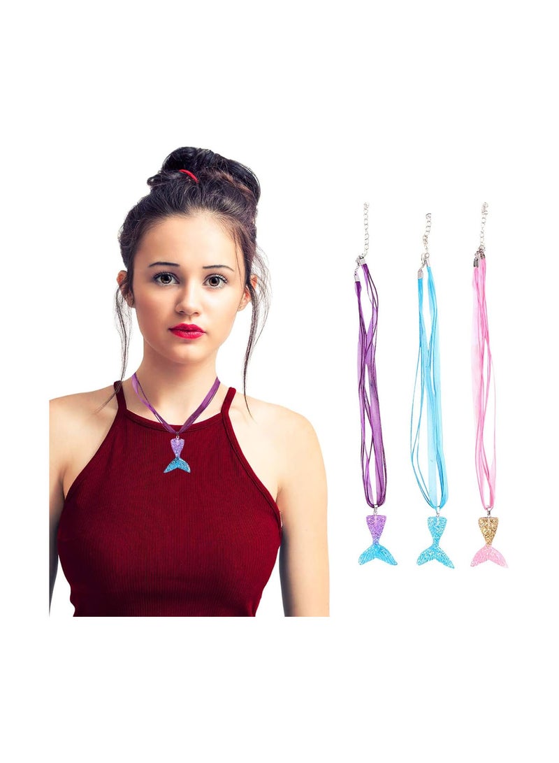GGOOT 6pcs Mermaid Necklace Fishtail Pendant Necklace Mermaid Tail Jewelry Fashion Necklace Jewelry Chain for Women and Girls - Image 2
