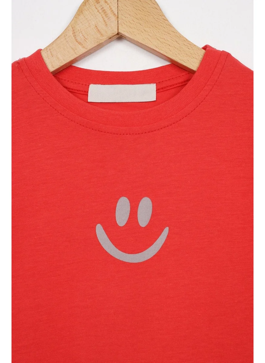 Zepkids Smile Printed Back Printed Tile Stone Color Boy Capri Set