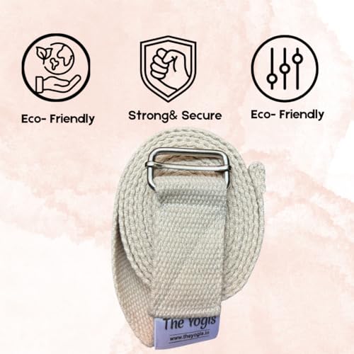 The Yogis Yoga Stretch Belt for All Levels of Asanas Organic Cotton Belt | Best for Daily Stretching, Yoga, Pilates, Physical Therapy, Fitness | 9 Feet Long Premium Cotton Belt - Image 4